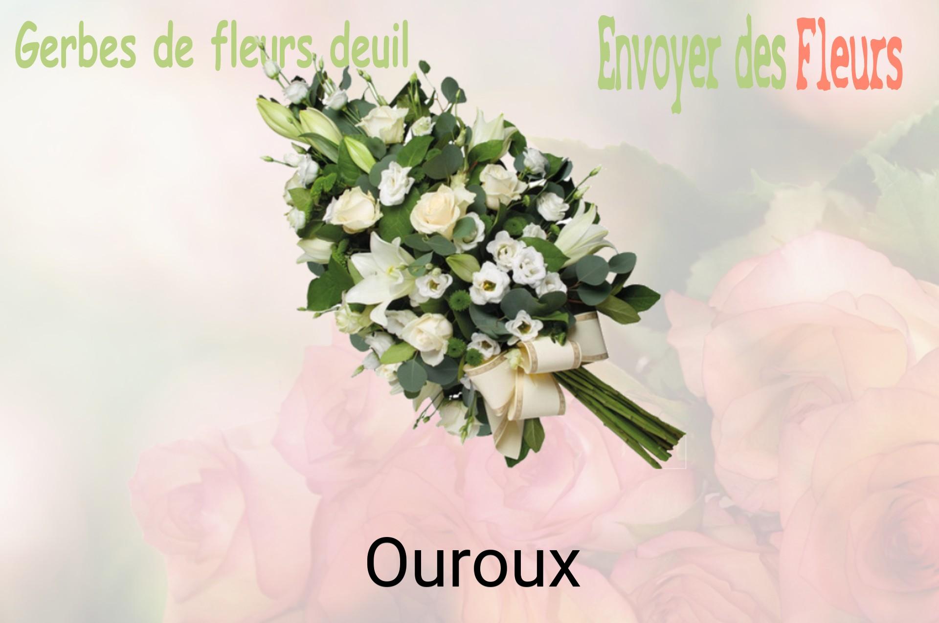 Gerbe de fleurs de deuil livrée à Ouroux
